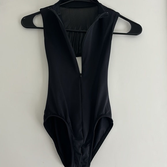 Suffolk Mock Turtleneck Leotard with open back - Picture 2 of 3